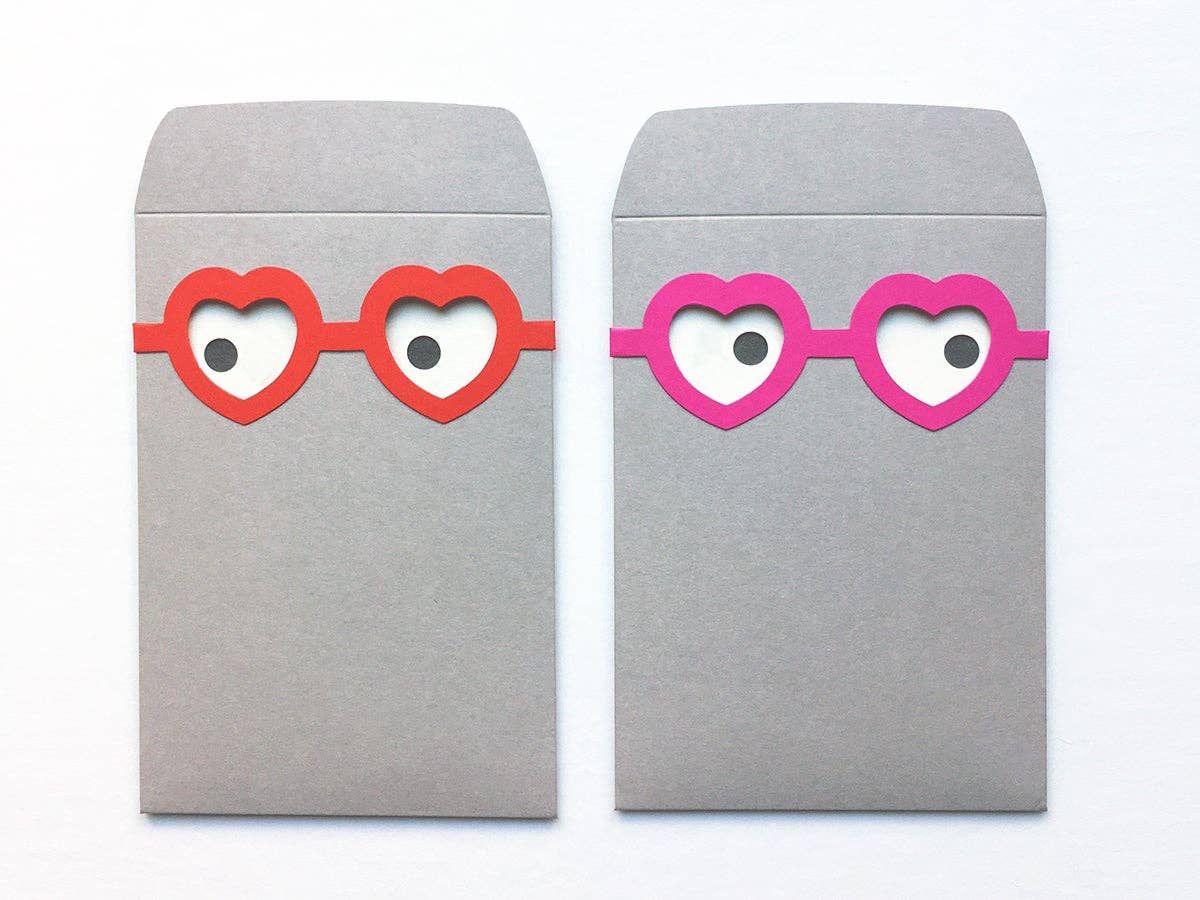 Umschlag mit Herz-Brille - Togethery
