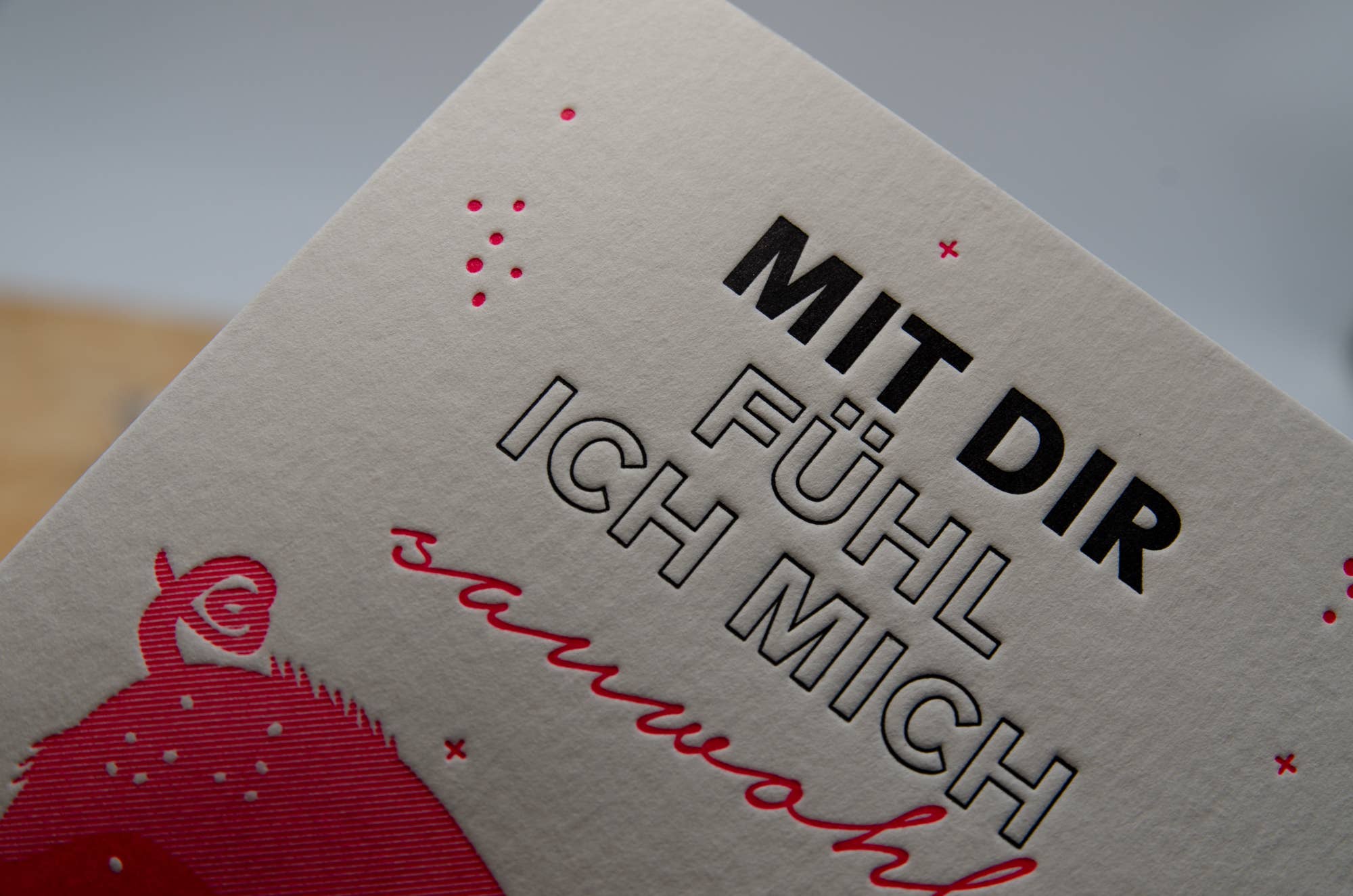 Sauwohl / Letterpress A6 Klappkarte mit Umschlag