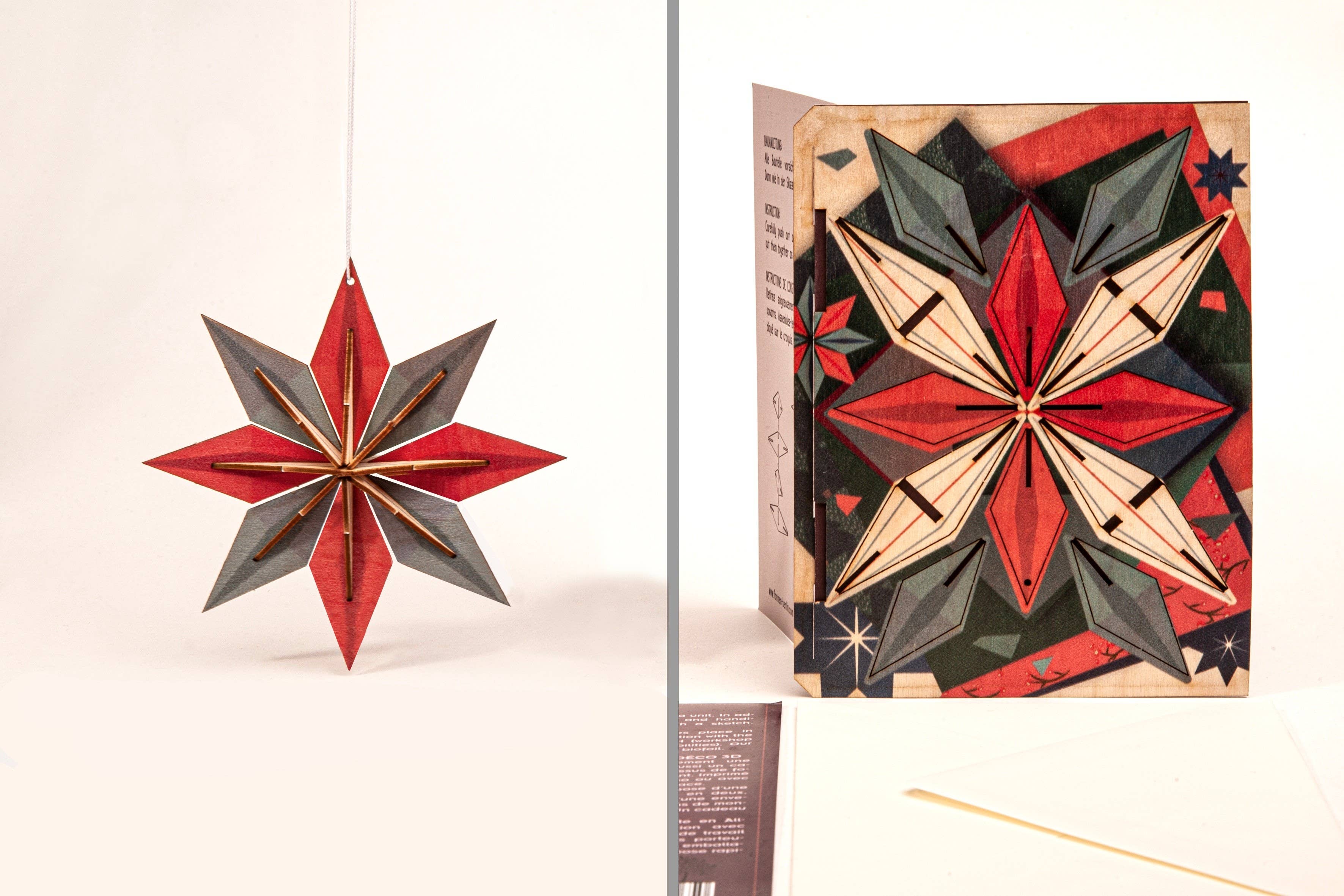 Weihnachtsstern – 3D Deko Grußkarte