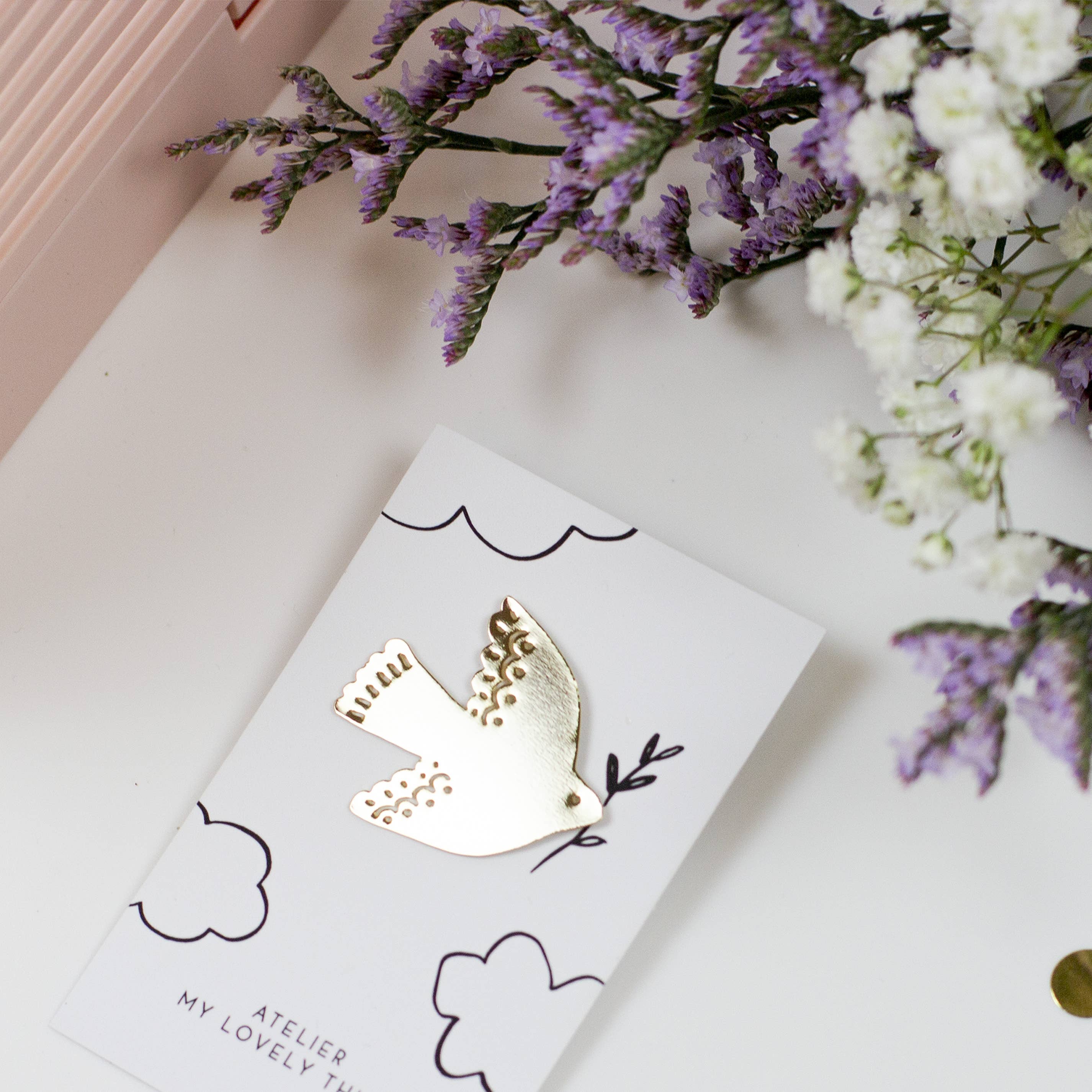 Pin / Taube / aus Messing - Togethery