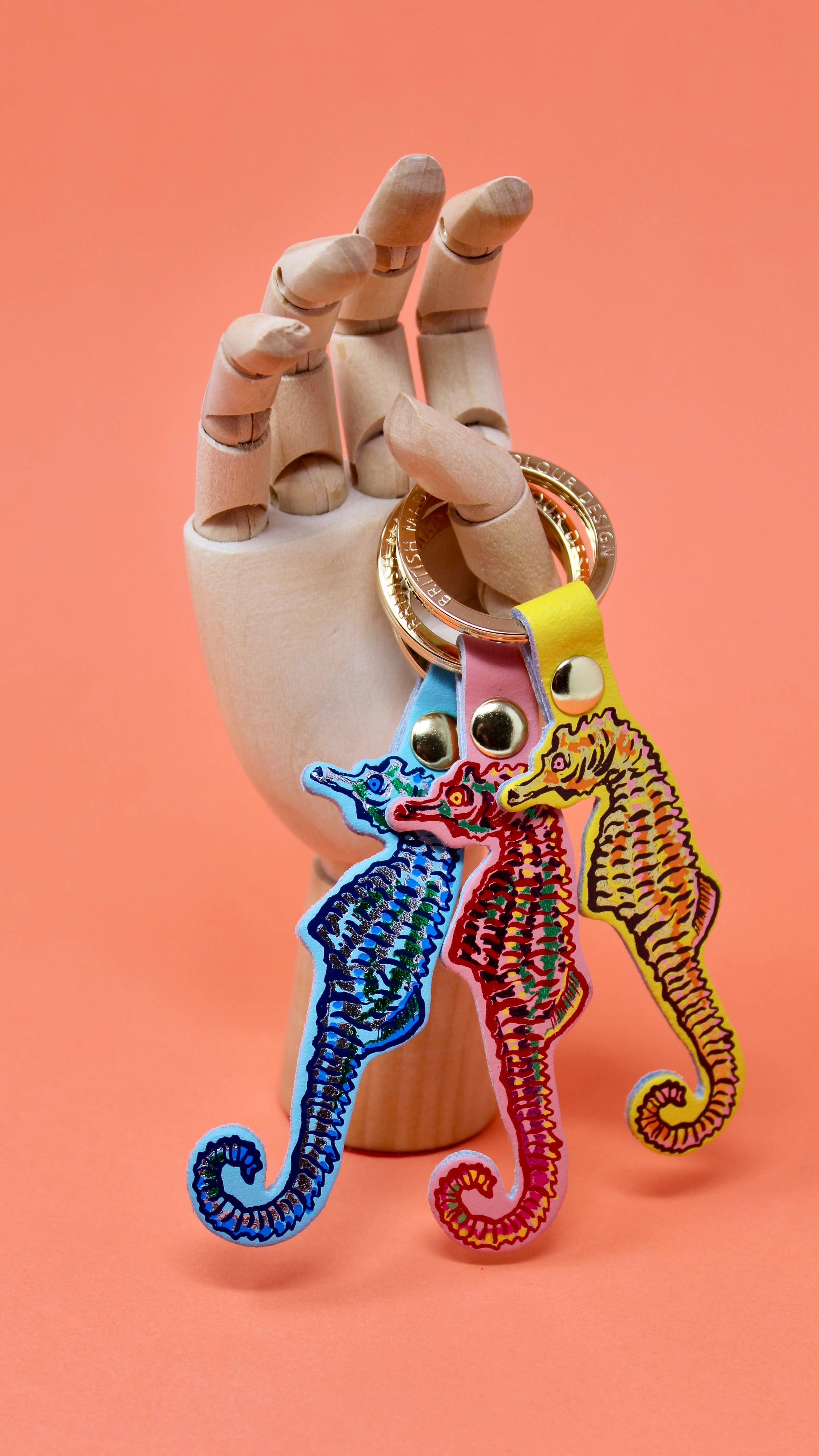 Schlüsselanhänger Leder Seepferdchen