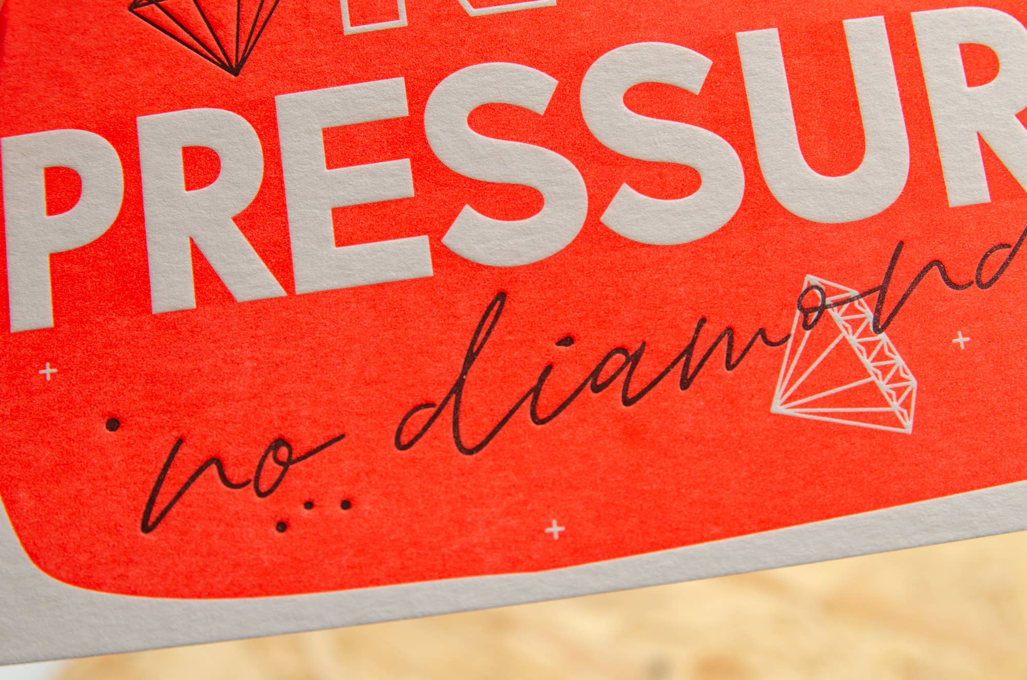 No pressure / Letterpress Karte mit Umschlag
