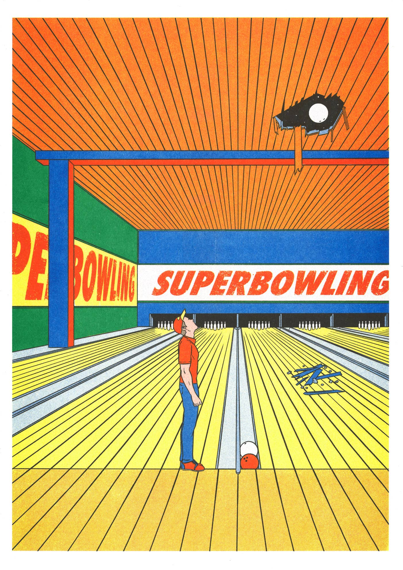 Art Print / A3 / Super Bowling