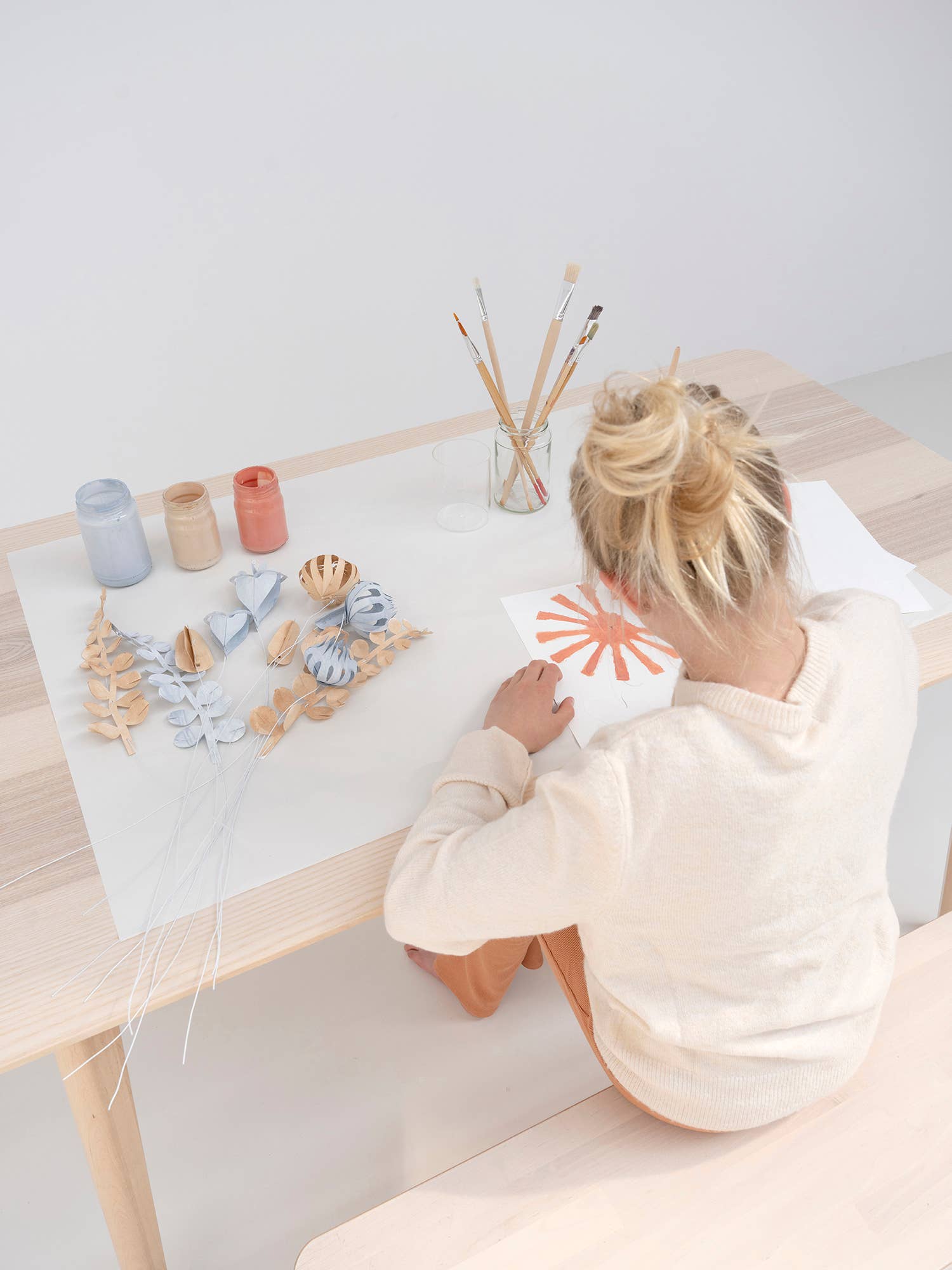 DIY-Strauß aus weißen Blumen (12 Stück)