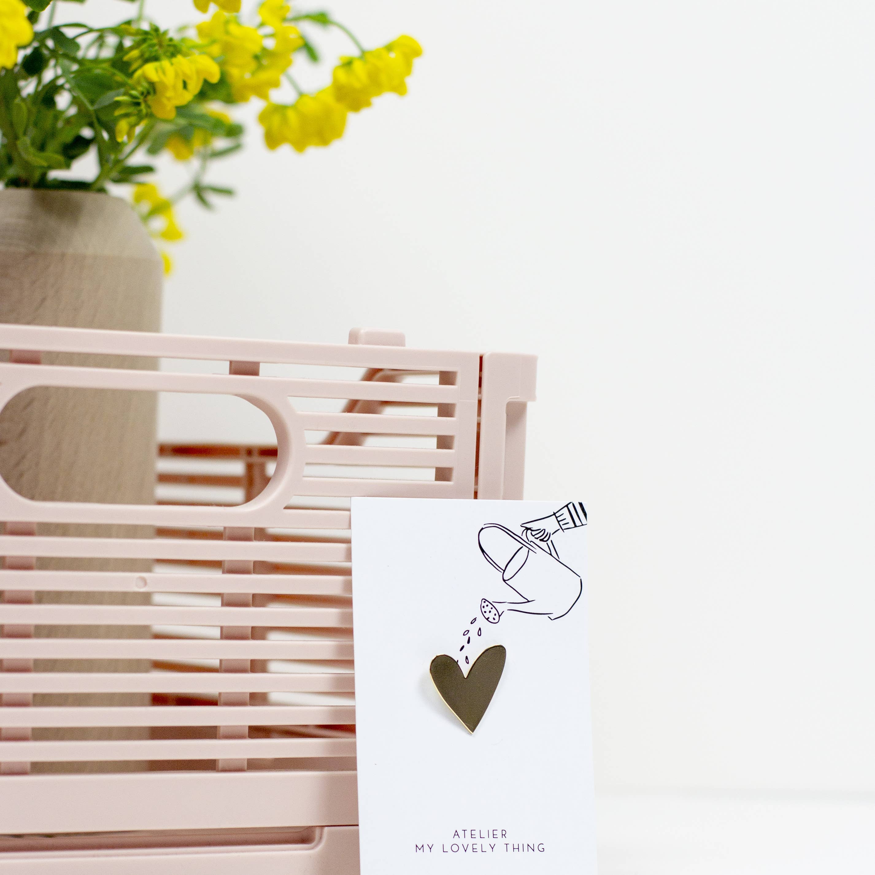 Pin / Herz / aus Messing