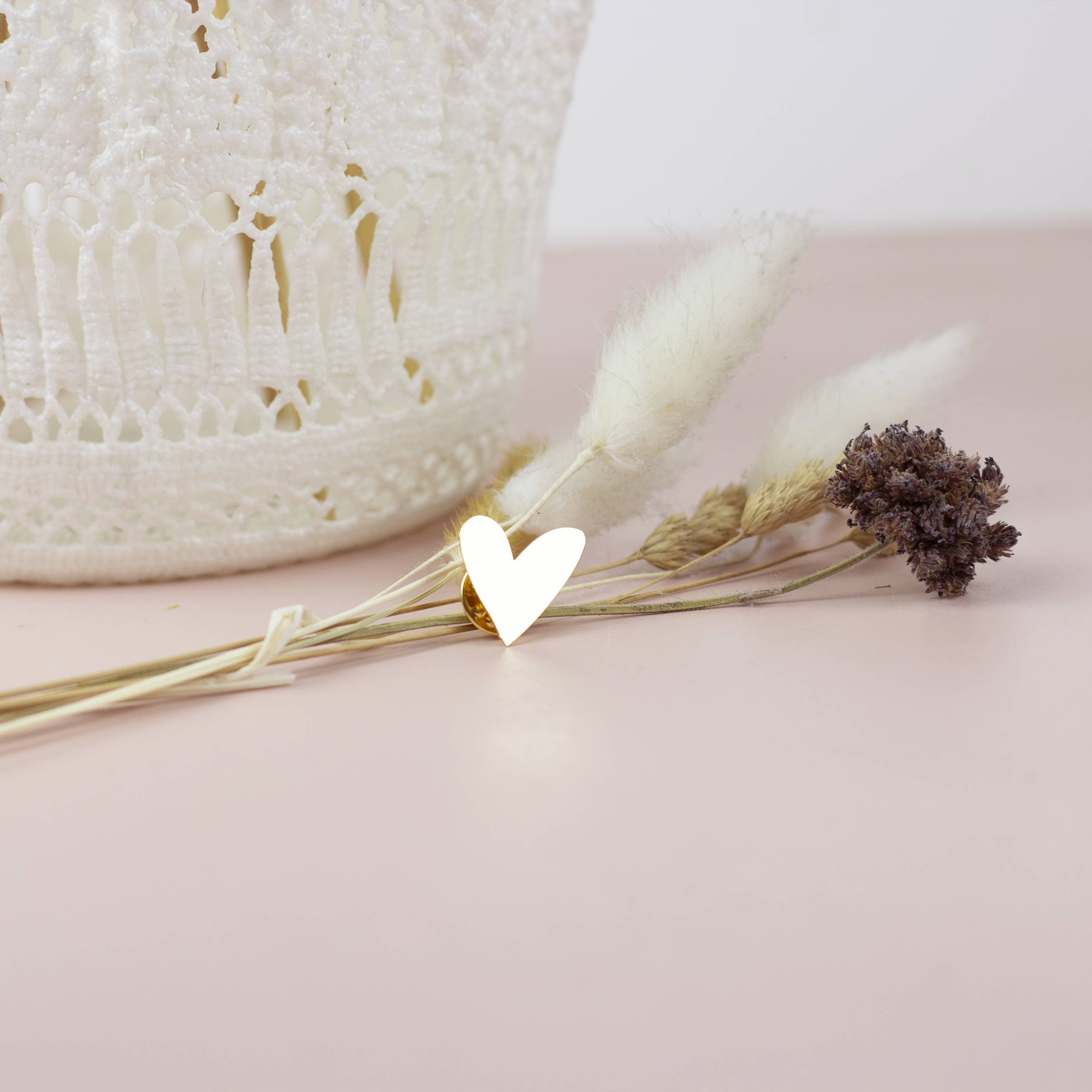 Pin / Herz / aus Messing