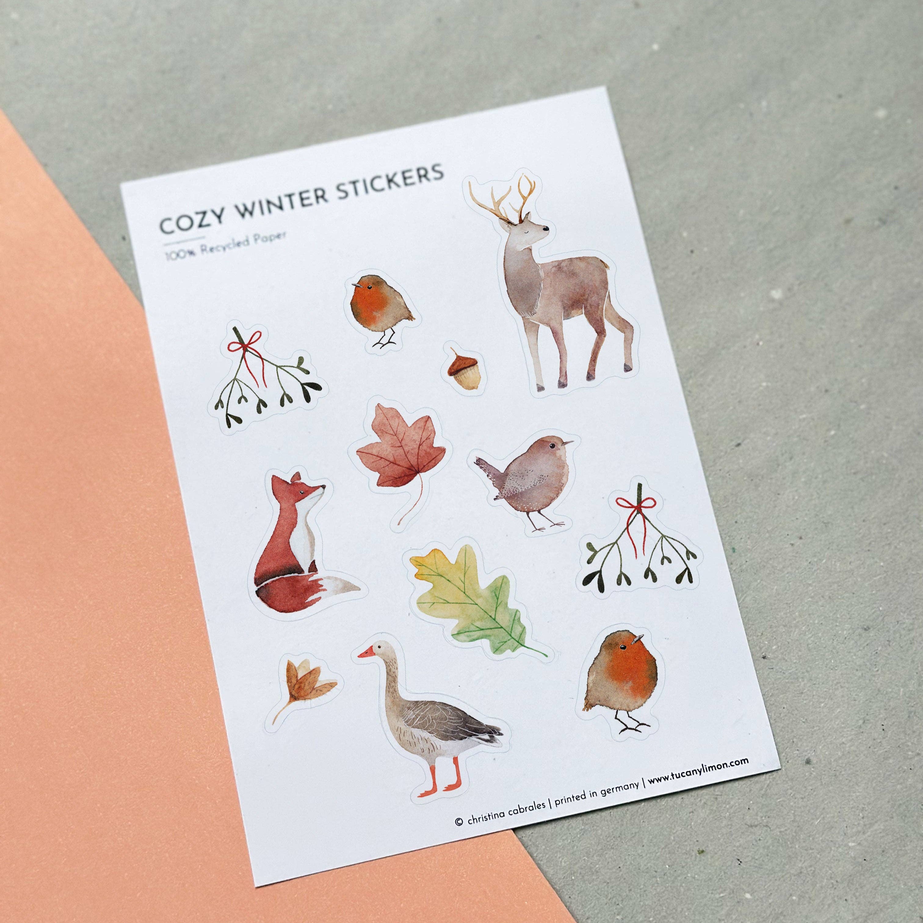 Cozy Winter Sticker aus Recyclingpapier / ohne PVC