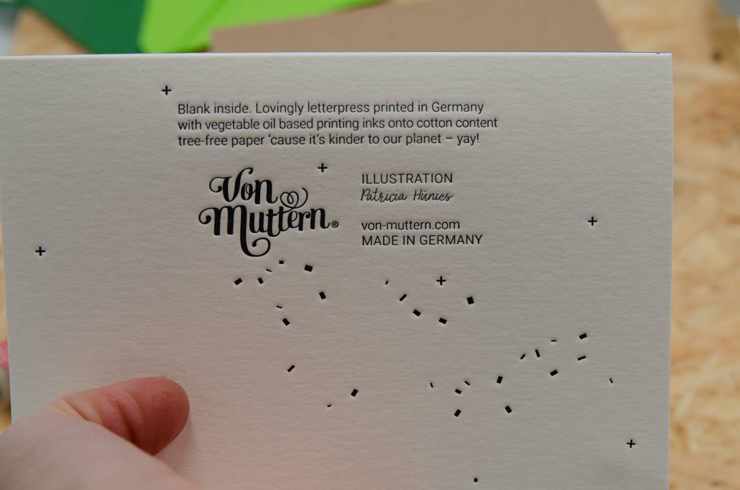 Stille Nacht / Letterpress Grusskarte mit Umschlag