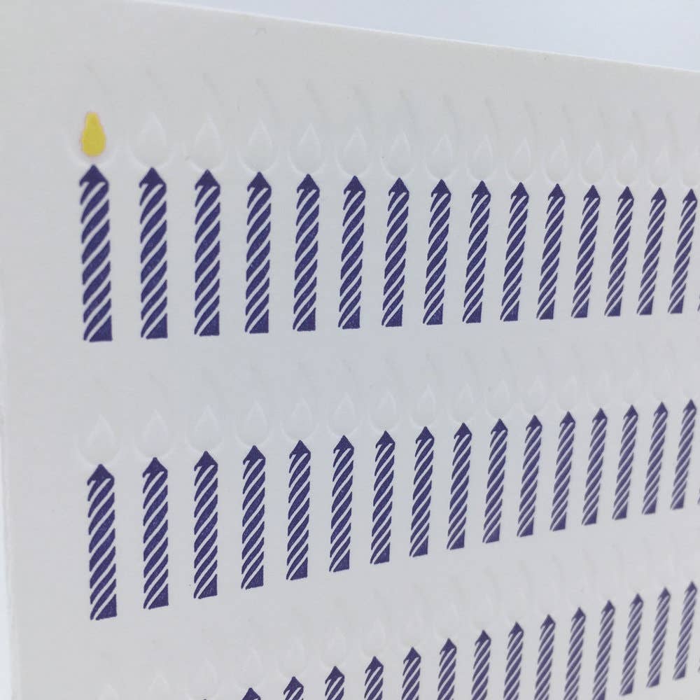 100 Kerzen / Letterpress A6 / Klappkarte mit Umschlag