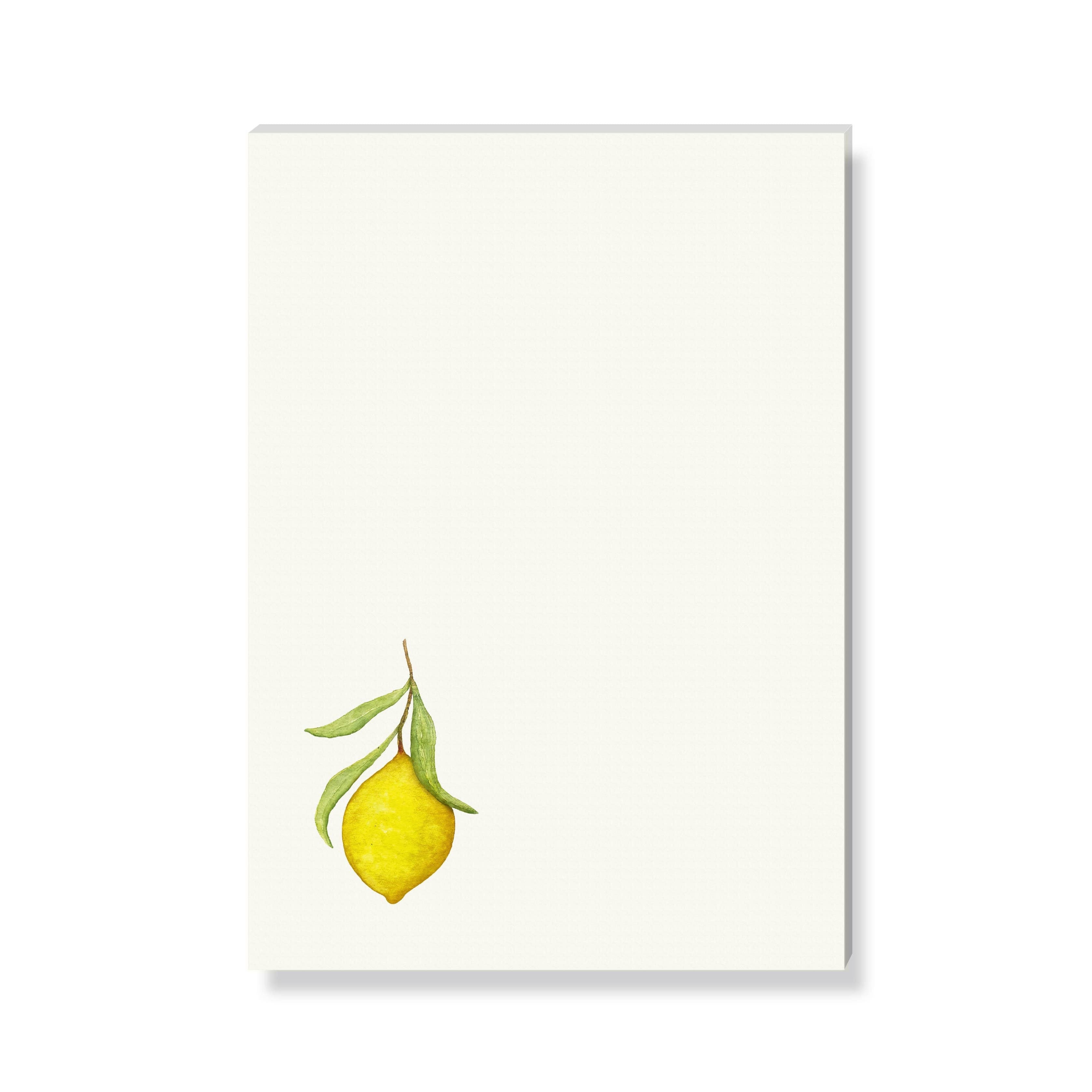 Notizblock mit Zitrone