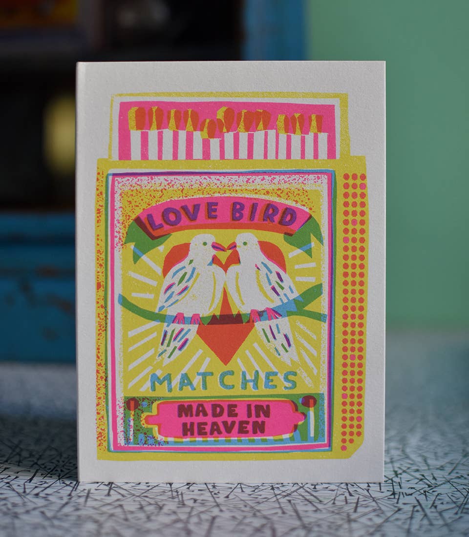 Klappkarte / Love Bird Matches / Zur Hochzeit