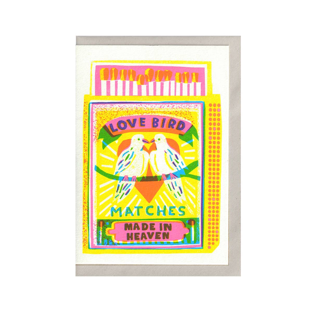 Klappkarte / Love Bird Matches / Zur Hochzeit