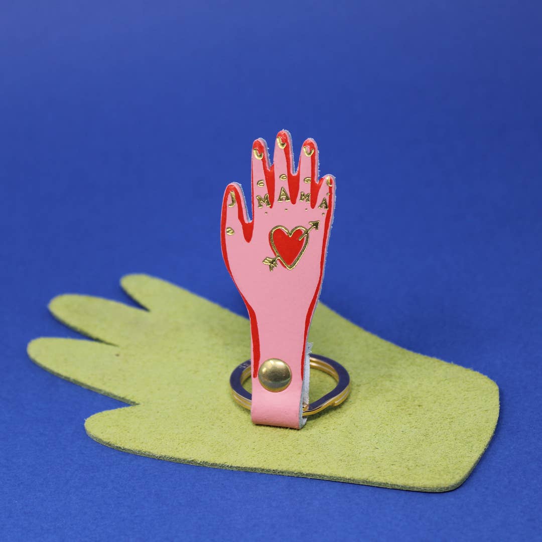 Schlüsselanhänger Leder Tarot Hand Mama
