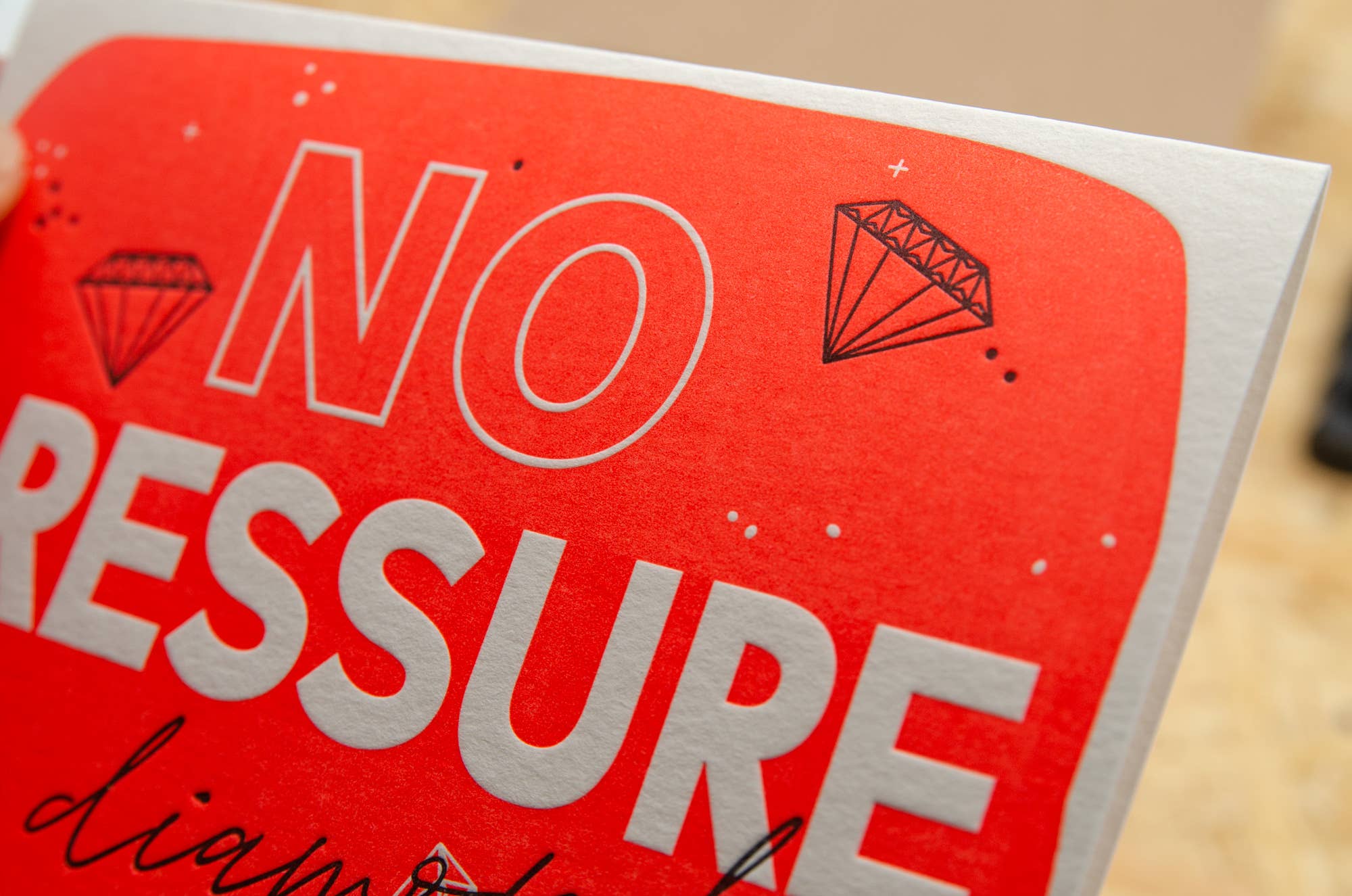 No pressure / Letterpress Karte mit Umschlag