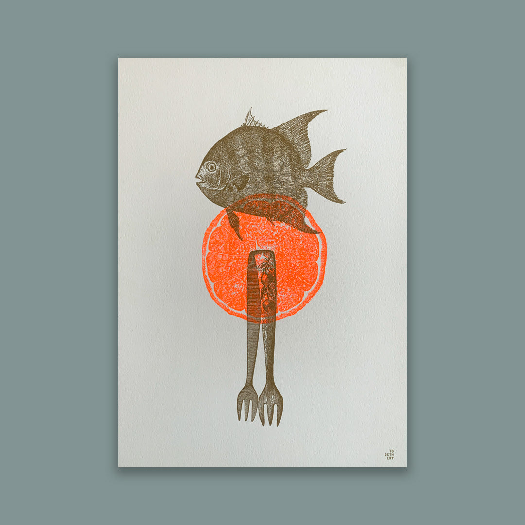 Art Print / Fisch / A4 / Pflanzenfarbe