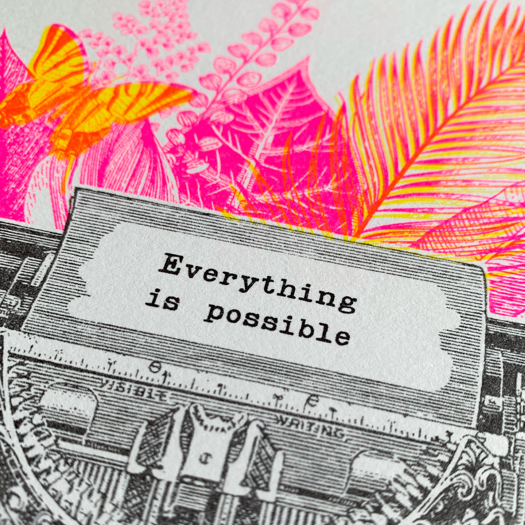 Art Print / Schreibmaschine / A5 / Pflanzenfarbe - Togethery