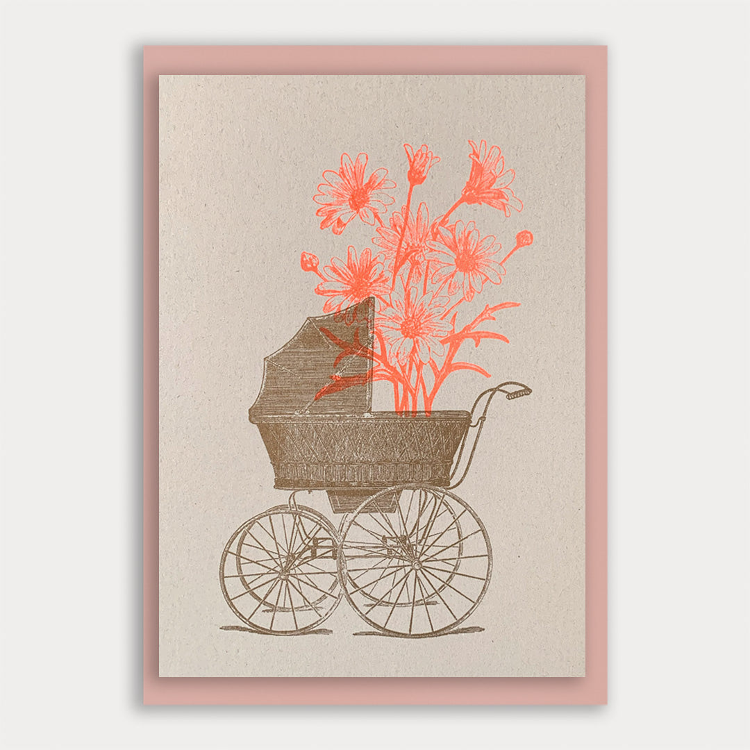 Maxikarte zur Geburt / Kinderwagen / A5 / Ökopapier - Togethery