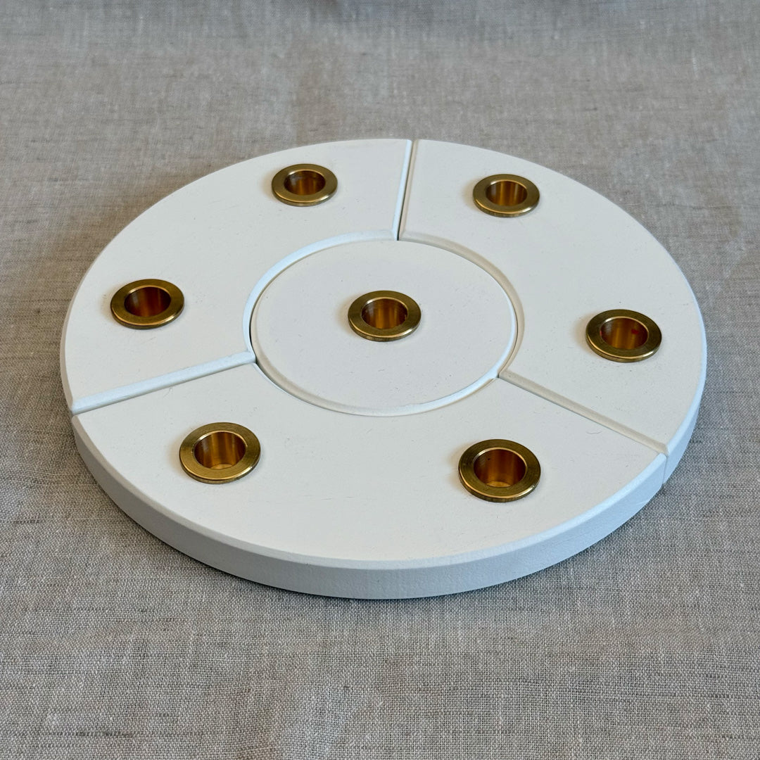 Geburtstagskranz / weiß / mit Messingeinsätzen