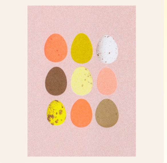 Postkarte / Eier Neon