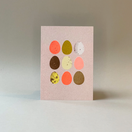 Postkarte / Eier Neon