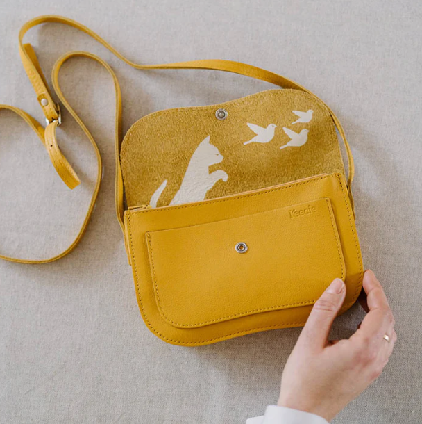 Keecie Tasche Katze Leder Siebdruck