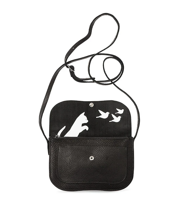 Keecie Tasche Katze Leder Siebdruck