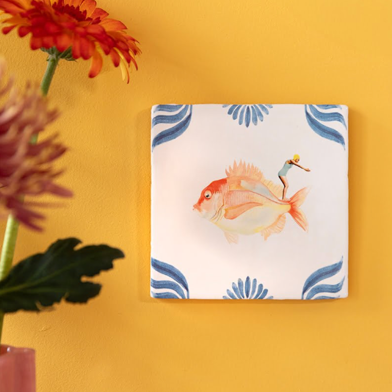 Story Tiles Fliese Ein mutiger Sprung