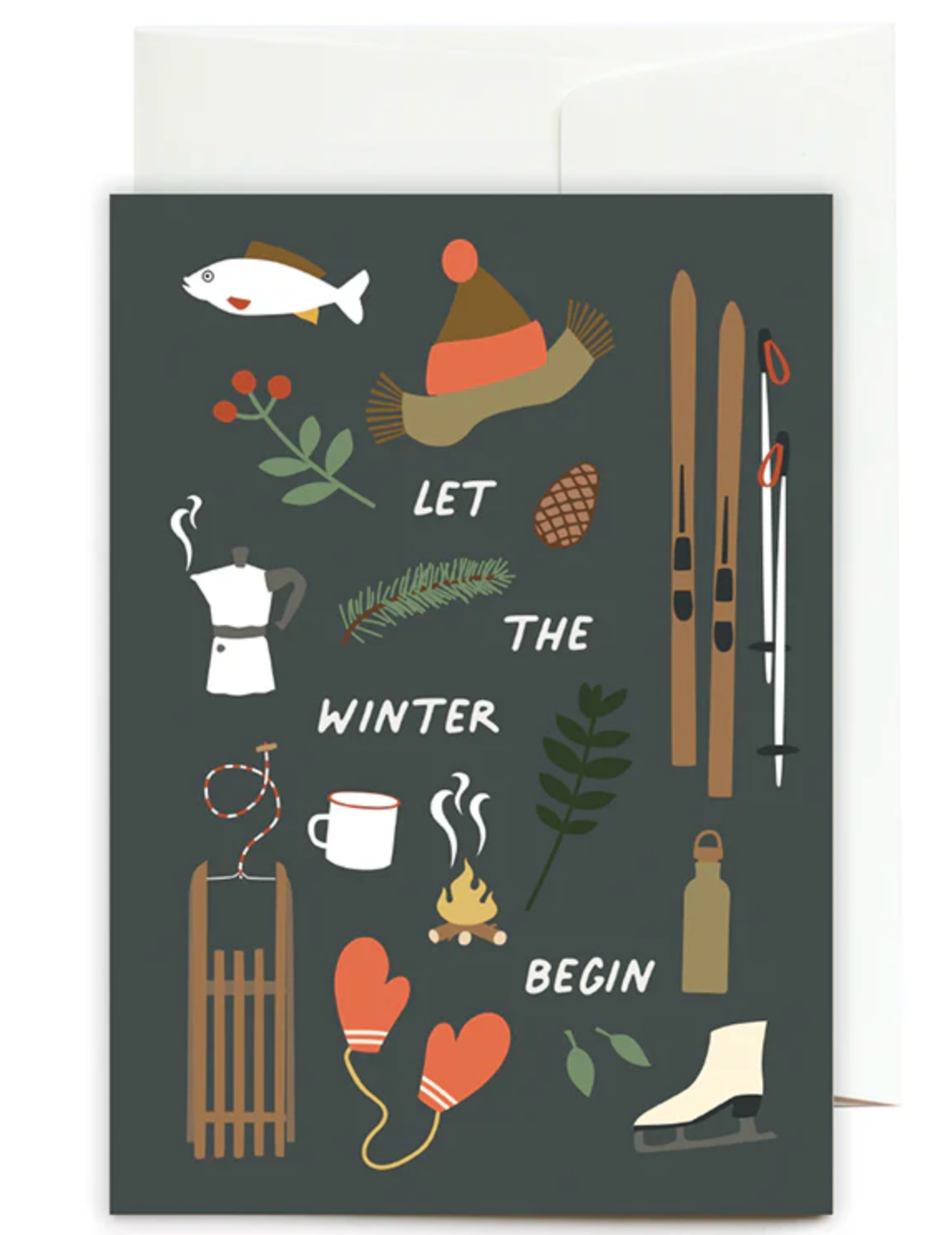 Grußkarte Winter begins / Klappkarte mit Umschlag