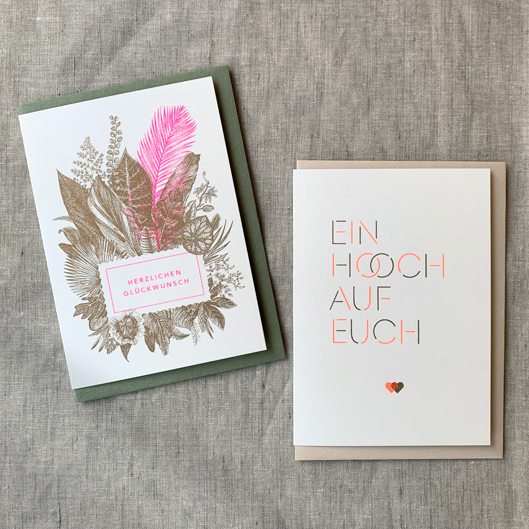 Klappkarte personalisiert / Motiv und Druckfarbe nach Wahl / Umschlag inklusive - Togethery