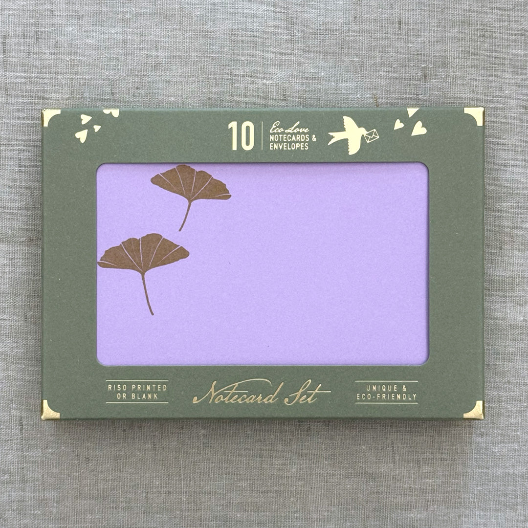 Notecard Set / Riso-Druck / Ginko / nachhaltig