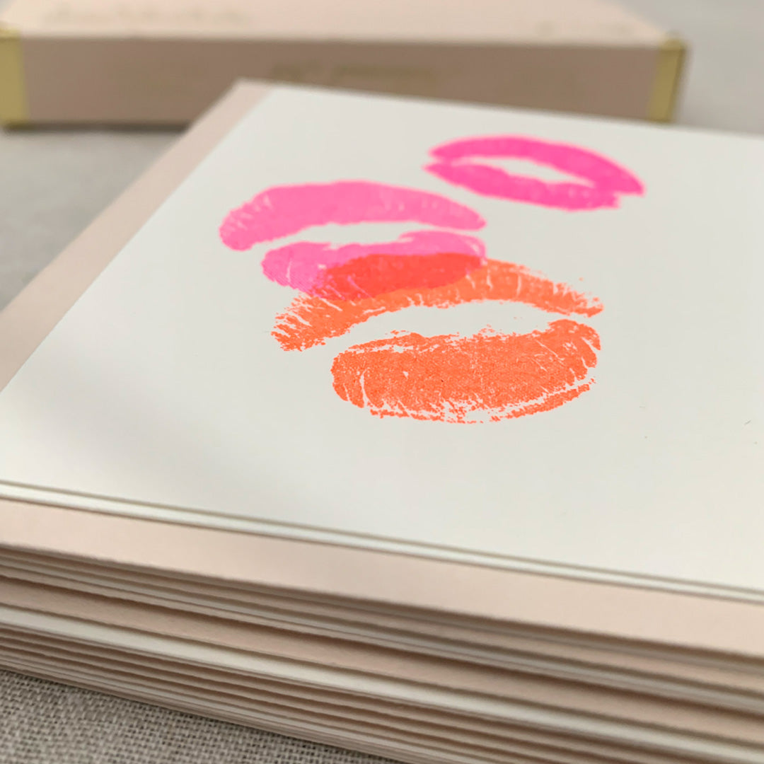 Notecard Set / Riso-Druck / Kisses / nachhaltig - Togethery