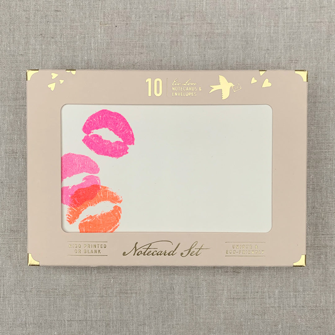 Notecard Set / Riso-Druck / Kisses / nachhaltig - Togethery