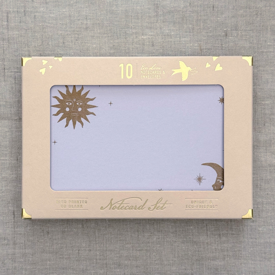 Notecard Set / Yoga / Sonne, Mond und Sterne