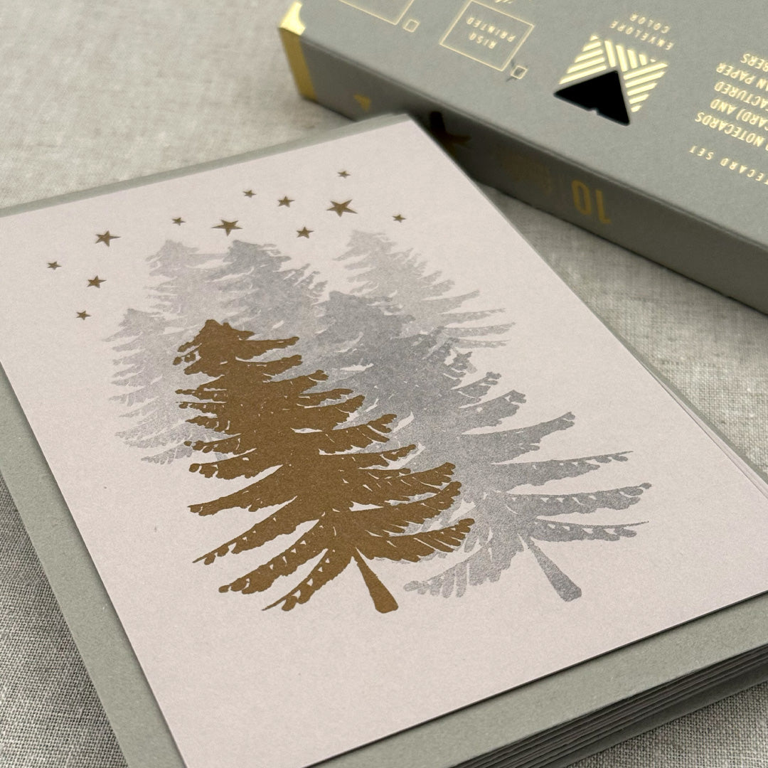 Notecard Set / Tannenbäume / Premium Gmund Papier - Togethery