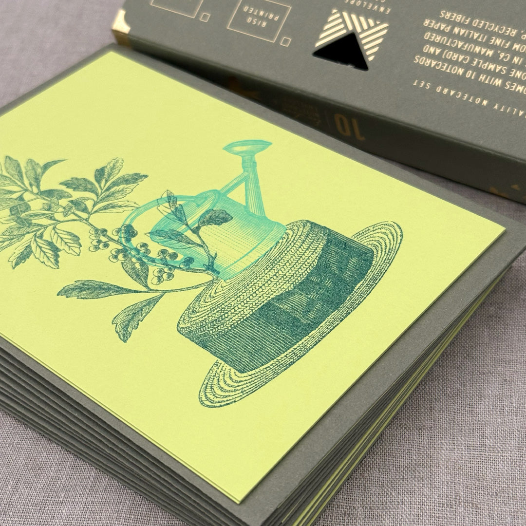 Notecard Set / Hut mit Gießkanne / Premium Gmund Papier - Togethery