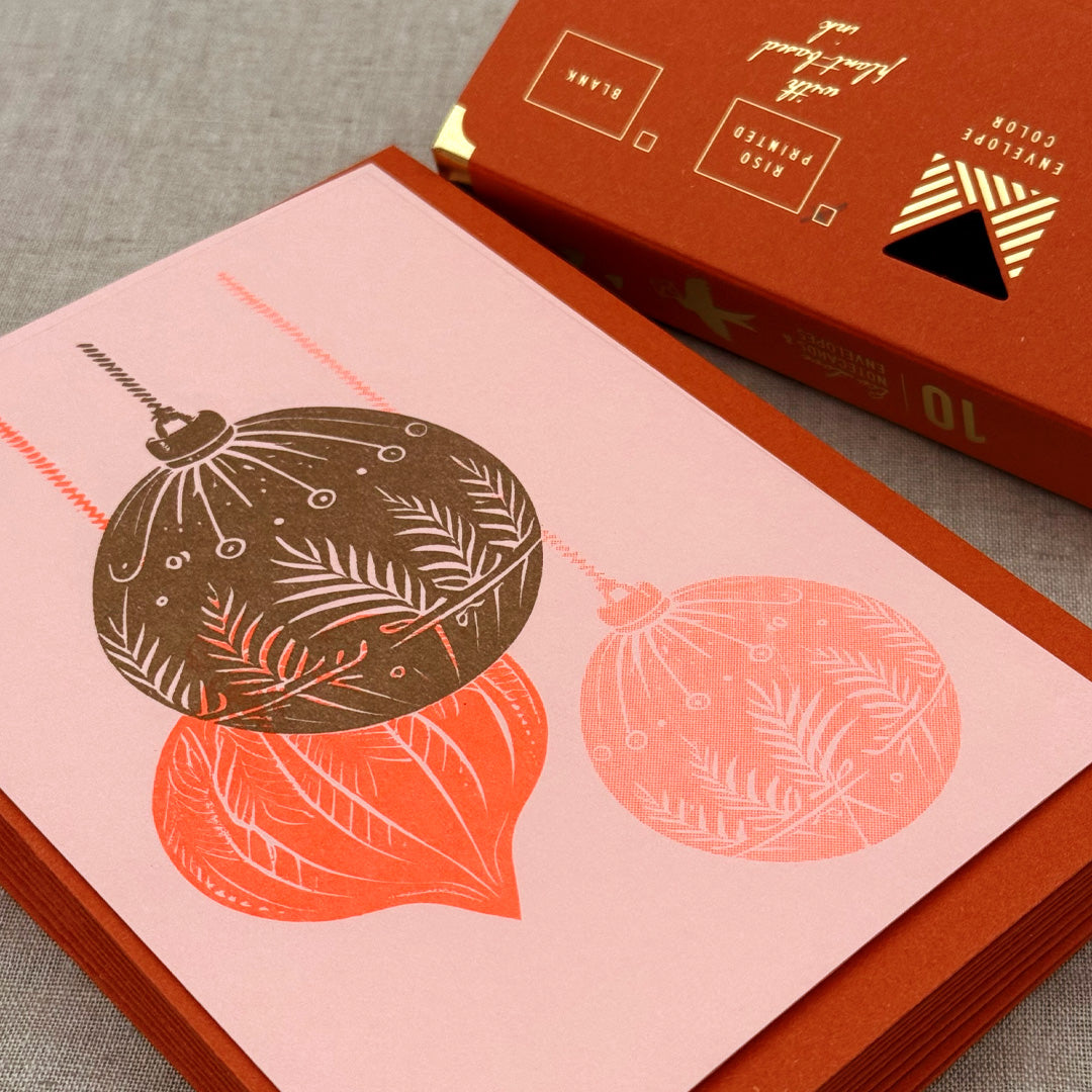 Notecard Set / Weihnachtskugeln / Premium Gmund Papier - Togethery