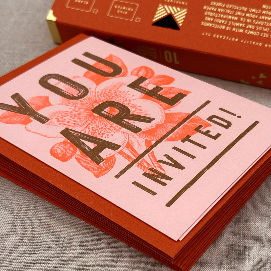 Notecard Set / Typo / You are invited / Premium Gmund Papier - Togethery