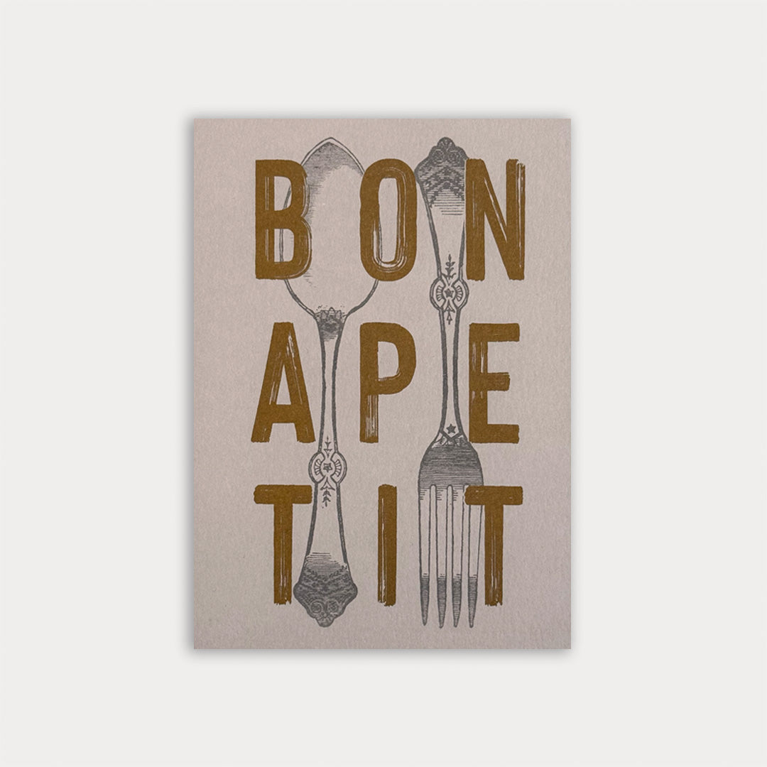 Postkarte personalisiert / Typo / Bon Apetit / Premium Gmund Papier - Togethery