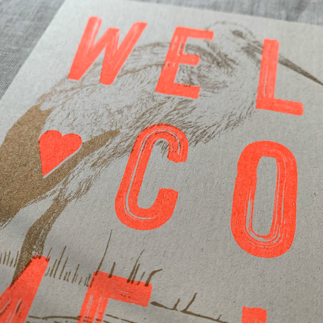 Postkarte zur Geburt / Typo / Welcome! / Ökopapier - Togethery