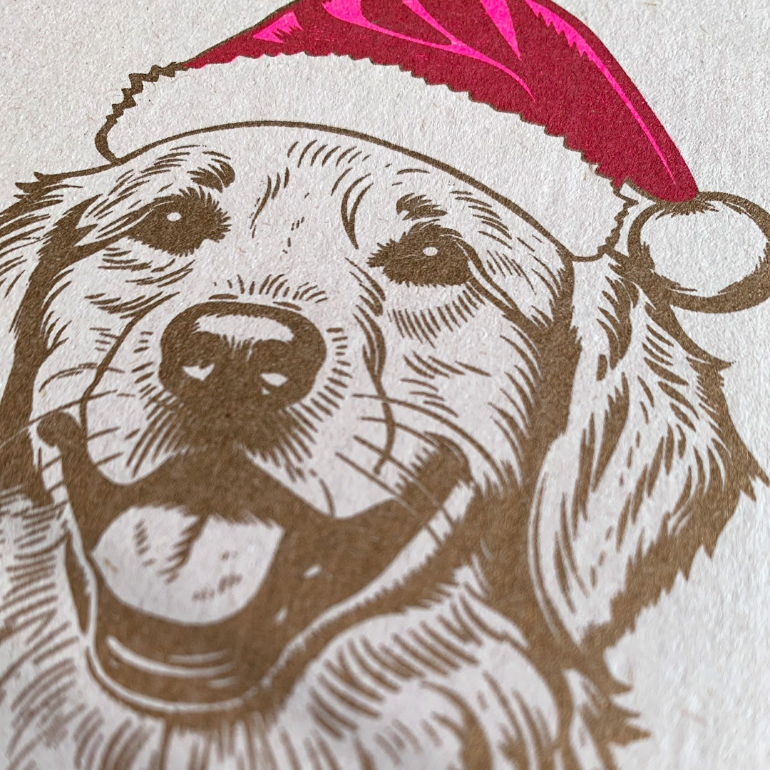 Postkarte personalisiert / Hund mit Mütze / Ökopapier - Togethery