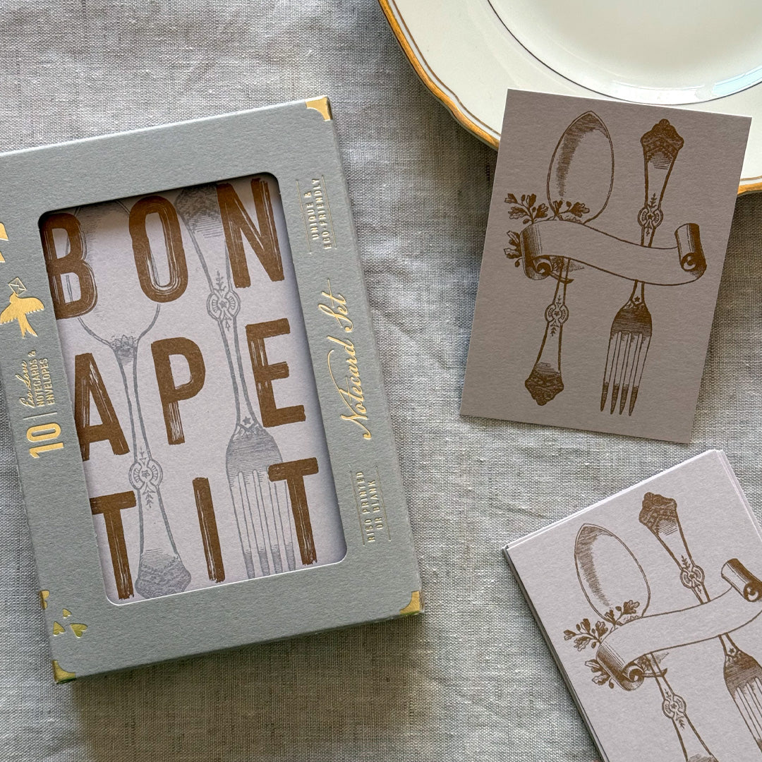 Das perfekte Set zum Einladen / Bon Apetit / im Leinenbeutel - Togethery