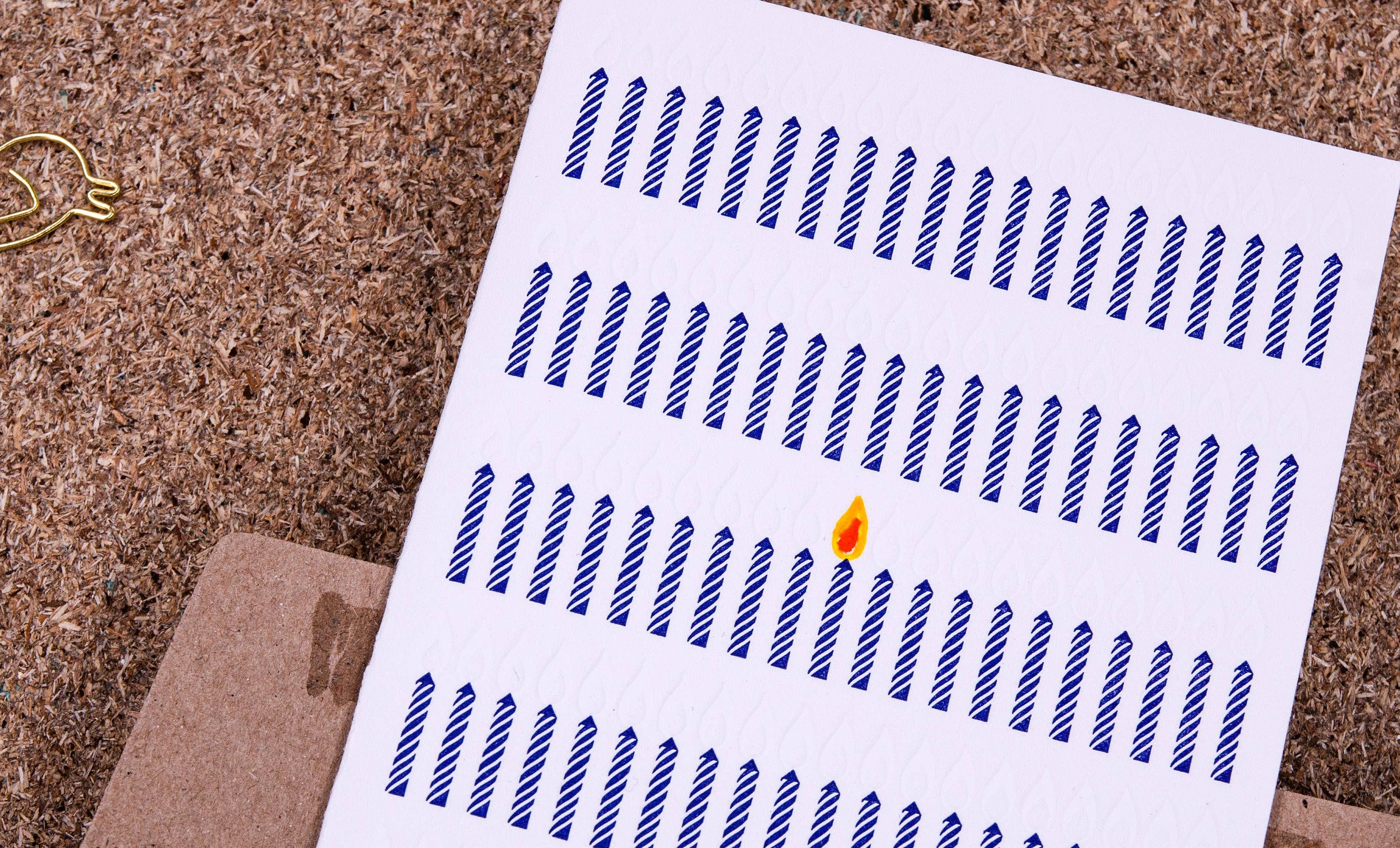 100 Kerzen / Letterpress A6 / Klappkarte mit Umschlag