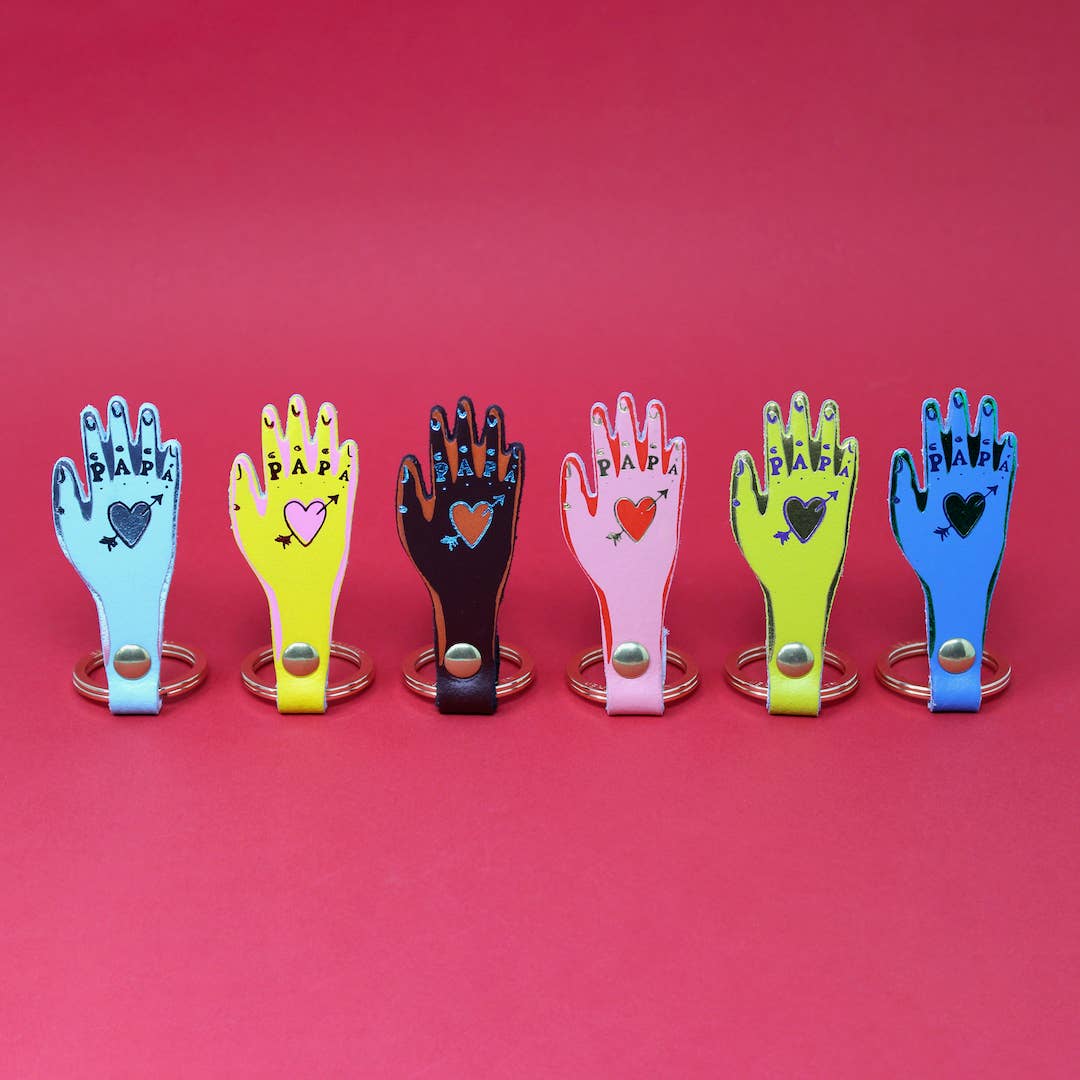 Schlüsselanhänger Leder Tarot Hand Papa
