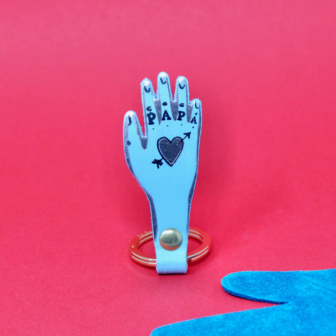 Schlüsselanhänger Leder Tarot Hand Papa