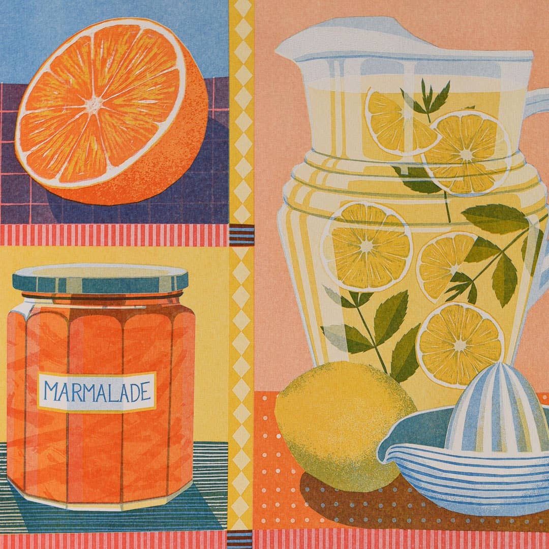 Riso Art Print / A3 / Orange & Zitrone - Togethery