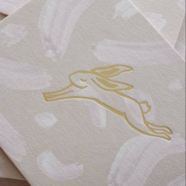 Osterkarte Hase Gold