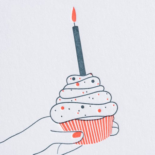 Grußkarte Letterpress - Happy Birthday Gmund