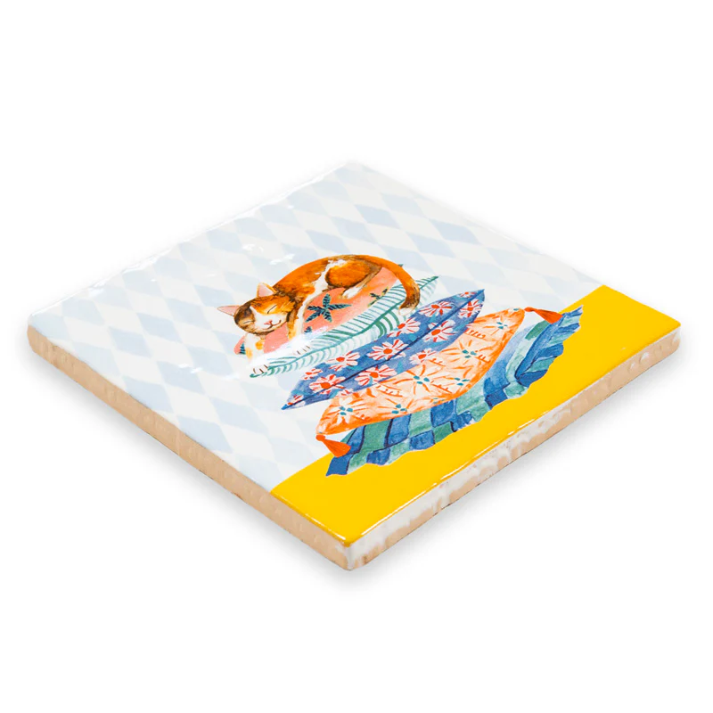 Keramikfliese / SCHLAFENDE KATZE