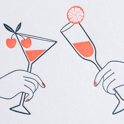 Grußkarte Letterpress - Lass uns Anstoßen Gmund