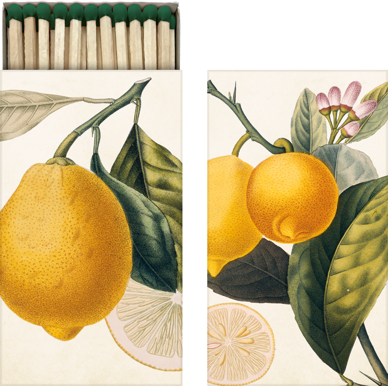 Streichhölzer mit Vintage Zitrone